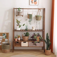 IBONSON Multi Tiered Plant Stand Indoor Living Room Floor-Standing Solid Wood Bonsai Stand Balcony Flower Stand Storage Rack Multi-Layer Plant Flower Stand Corner Outdoor Plant Stand