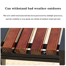 E Stool Outdoor Patio Garden Bench Park Leisure Bench 2-3 Seat Solid Wood Seat Courtyard Rest Weather-Resistant French Chair with Back for Deck/Entrance Furniture (39in)