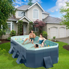 Foldable Non-Inflatable Swimming Pool, Kids' Swimming Pool, Hard Plastic Shell, Rectangular Above Ground Swimming Pool for Adult (1.85m)