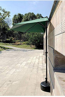 EUQKKWLOY Outdoor Patio 9' Half Round Umbrella,Wall Umbrella Sun Shade with 5 Ribs & Crank,Sun Shelter for Market Table Deck Garden Outdoor Parasol Portable Parasol