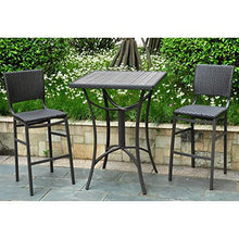 International Caravan Barcelona Set of Three Resin Wicker/Aluminum Bar Bistro Set - 4215-S3-ABN