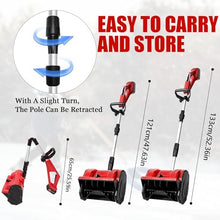 Home Snow Blower, Electric Cordless Snow Shovel, Folding Snow Blower Thrower with Brushless Motor, 26ft Throwing Distance for Snow Removal,Red-2Batteries