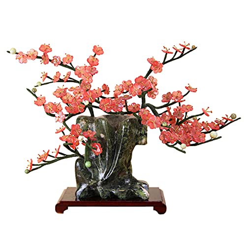 YXIANG56Q Fake Plants Artificial Bonsai Creative Jade Bonsai Winter Plum Flower Pot Decoration Bonsai for Home Office Shop Wine Cabinet Decoration Bonsai Tree