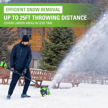 1200W Electric Snow Blower, 1800RPM Handheld Cordless Snow Shovel with 2 Battery, 8m Throwing Outdoor Snow Clearing Artifact, Adjustable Direction, Rechargeable Small Snowplow for School Roads