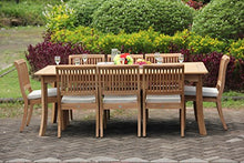 WholesaleTeak New 11 Pc Luxurious Grade-A Teak Wood Outdoor Dining Set - 117" Double Extensions Rectangle Dining Table and 10 Arbor Stacking Armless Chairs #WHDSAB30