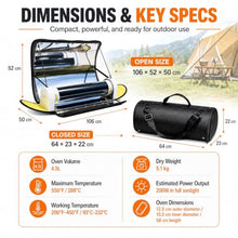 Solar Oven Portable Oven-4.5L Large Capacity Solar Cooker Outdoor Ovens Camping Stove with Thermometer For 5-8 People Backpacking Hiking Family Party