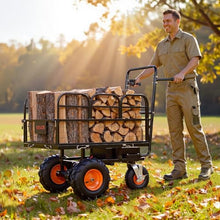 VEVOR Electric Utility Cart, 36V 432Wh Battery Powered Electric Wagon, 500W Power Wheelbarrow with Brake, 500 lbs Load Heavy Duty Steel Garden Cart for Farm and Yard All Purpose Modular Cargo Bed