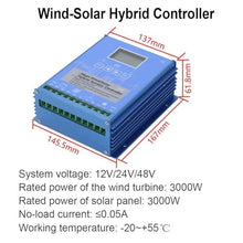 6000W Wind Solar Hybrid Charge Controller Fits for Wind and Solar Power Boost Charge,12V/24V/48V Regulator MPPT Wind Solar Hybrid Boost Controller,24v