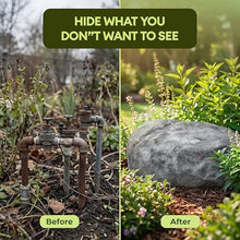 Artificial Rock Cover – Weather-Resistant Fiberglass Garden Landscape Utility Concealer Slate Gray Finish for Pumps, & Irrigation Systems, Sheredian