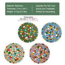 Kunovo Mosaic Garden Stepping Stone, Multicolored Round Walkway Landscaping Decorative Stones, Eco-Friendly Resinous Outdoor Pathways Décor Pavers (Size : 1 Pack), 58741