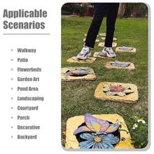 Elitix Stepping Stone Square Stepping Outdoor Stones Set for Yard, Gardening Step Decking Stones 3 Pack 6 Pack, Stone Gifts for Grandma Yard with Birds Butterfly Pattern(Color:Black,Size:6 pcs)