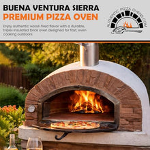 Authentic Pizza Ovens Buena Ventura Sierra Premium Wood-Fired Pizza Oven, Handmade in Portugal, Triple-Insulated Brick Oven, Drop-Down Door, Stainless Steel Chimney, Thermometer & Baking Dish Included