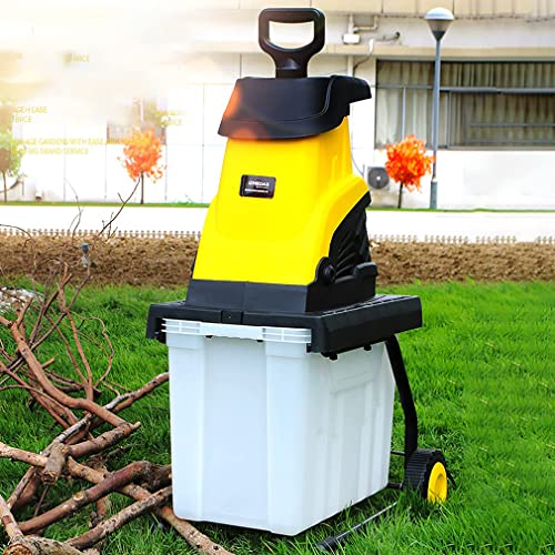Eoweiot Electric Garden Shredder, 2500W Garden Tree Branches Chipper with 45L Crumb Collection Box, Shredder Mulcher for Leaves and Branches,30m Power Cord