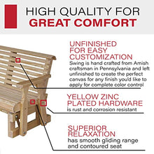 Amish Heavy Duty 800 Lb Roll Back Pressure Treated Porch Glider (4 Foot, Unfinished)