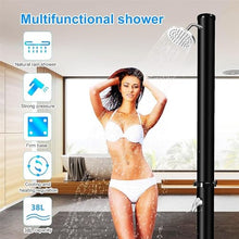 MKLFBY Outdoor Solar Shower 38L / 10 Gallon Solar Heated Outdoor Shower with Rain Shower & Foot Shower for Outdoor Backyard Garden Pool Beach