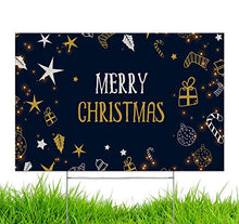Yard Sign Merry Christmas Happy Holidays Lawn Decoration 18" x 12" with 15-inch Stake