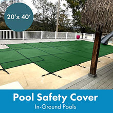 WaterWarden Inground Pool Safety Cover 20’ x 40’ with Center End Step, 15-Year Warranty, UL Classified to ASTM F1346, Triple Stitched for MAX Strength, Abrasion Resistant, Hardware Included Green Mesh