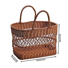 Picnic Baskets Handmade Storage Basket, Outdoor Picnic Basket, Kitchen, Fruit, Vegetable, Bread, Shopping Basket, Bathtub Storage Device with Handle，