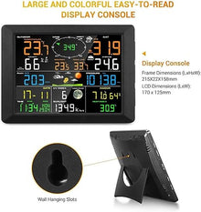 HeiDD Professional Weather Stations, Weather Station with Weather Forecast, Display About Outdoor Humidity, Temp, air Pressure, Wind Speed and Direction, Rainfall, for Home, Farm