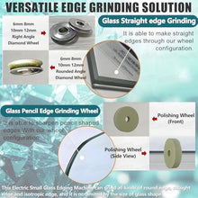 850W Portable Small Glass Edger, Grinder Glass Edger Tool 8000rpm, Hand-Held Electric Grinding Machine, for Plane,Curve, Rounded Corner Blue
