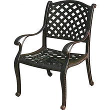 Darlee Nassau 10 Pc Cast Aluminum Dining Set w/ 64 Inch Square Series 30 Table & Lazy Susan in Antique Bronze/Sesame