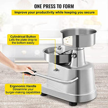 Dntum Commercial Hamburger Patty Press Maker, 4 Inch Stainless Steel Burger Patty Maker, Manual Grill Burger Press Tool, Hamburger Forming Processor, for Home, Restaurant