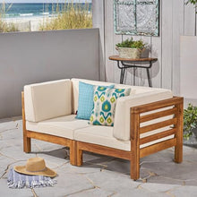 Christopher Knight Home Oana Love Seats Teak + Beige