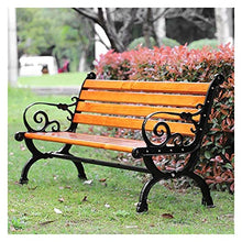 EESHHA Garden Bench - Outdoor Park Bench, Courtyard Cast Aluminum Chair, 2-3 Seats, Solid Wood, Waiting & Rest Area