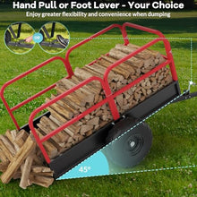 LALFPET Heavy Duty Utility Dump Cart for Lawn Tractor, ATV, UTV – 1700 lbs Capacity – 17 Cu.Ft Steel Cargo Trailer – Removable Sides & Tailgate – Pull Behind Garden Yard Trailer – Iron Model –