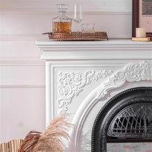 Decorative Fireplace Traditional Style Freestanding Fireplace with Mantel, Birdcage Shaped Core and 3D Realistic Flame(Silver)