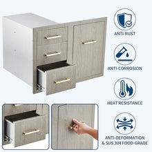Outdoor Kitchen Door Drawer Combo with Drawers, Stainless Steel Cabinets