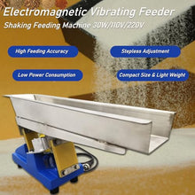 Yokoma Mini Vibrating Feeder Conveyor Electromagnetic Powder Shaking Feeding Machine for Powder Granular Materials Stainless Steel 110V/220V