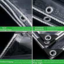 Clear Tarpaulin Outdoor Waterproof Garden Furniture Cover 0.3mm Thick Durable Frost Protection Tarpaulin for Camping Caravan Plant Customizable (Color : Clear, Size : 5x10m) (Clear 3x8m)