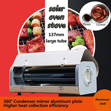 Solar Oven Solar Grill Solar Cooker Sun Stove with 137mm Large Diameter Vacuum Tube 360° Vacuum Concentrating Heating Camping Stove Solar BBQ Cooking Tools Fuel Free Stoves for 4-5 People
