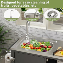 Dancongtea Outdoor Grill Cart with Sink 304 Stainless Steel Table
