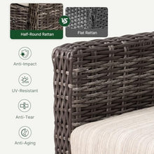 Varmoza 3-Seat Wicker Patio Sofa, Rattan Outdoor Couch with Deep Seating