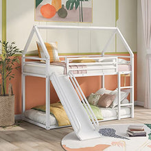 Brisca Metal Twin Size House Bed with Roof and Slats Support White