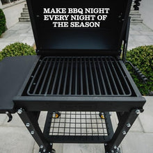 Ash & Ember 390 Sq. In Patio Cart Charcoal Grill with Cover, Side Shelf and Tool Hooks for BBQ Cooking Prep & Accessories, Mobile Heavy-Duty Park-Style Outdoor Grills & Smokers