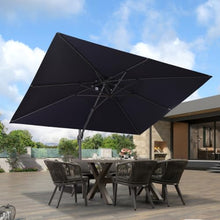 OROTLECT 9' X 12' Rectangle Cantilever Patio Umbrella Gray Pole Outdoor Umbrella With UV Protection,Navy