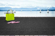House, Home and More Indoor Outdoor Double-Ribbed Carpet Skid-Resistant Rubber Backing Smokey Black 6x50 Feet