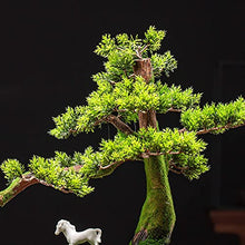 LSHAOBO Simulation Welcome Pine Tree Bonsai Ornaments Artificial Bonsai Tree Plant Indoor Home Office Decoration Desktop Ornaments