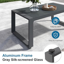 RoyalCraft Aluminum Outdoor Patio Furniture Set with Height-Adjustable Footrest, 7-Seats, Coffee Table, Modern Conversation Set Grey