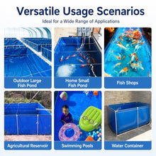 Backyard Rectangle Above Ground Swimming Pool with Frame, Large Water Container Tank Outdoor Garden Patio Agricultural Farm & Rain Barrels, Blue(LxWxH 5x2x1m(10000 L))