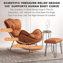 ZREVSB Outdoor Waterproof Fabric Rocking Chair with Footrest - Perfect for Living Room Porch Garden Balcony & Backyard Relaxation