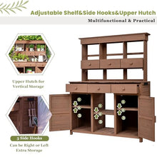 Merax 65.7" Tall Garden Potting Bench with Hutch, 3 Shelves, 6 Drawers, 2 Cabinets & Hooks