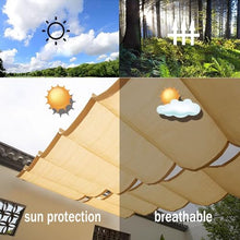 FENGZEQUAN Retractable Wave Awning Cover, Slip Rope Retractable Shade Sail, Breathable Wave Awning，Replacement Pergola for Outdoor Gardens, Patios, Decks and Gazebos(W2.6*L9m/W8.53*L29.53ft)
