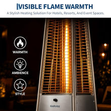 Garvee Pyramid Propane Patio Heater with Wheels & Waterproof Cover, Silver