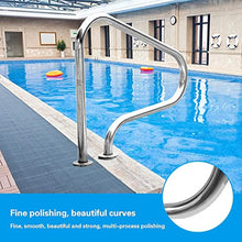 BSNANCA Pool Handrails Pool Rail 304 Stainless Steel 250LBS Load Capacity Silver Rustproof Pool Handrail Humanized Swimming Pool Handrail with Screws (Thick 1.5mm) ()