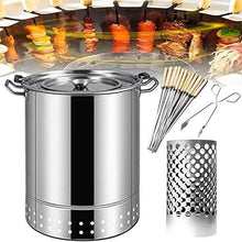 piudoiliy Vertical Charcoal BBQ Grill,Portable BBQ Grill, with Stainless Steel Mesh/Skewers/Rolling Basket,for Camping