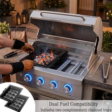 4 Burner 28in Built in Gas Grills Charcoal & Propane Combo Grill